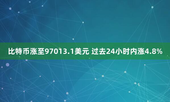 比特幣漲至97013.1美元 過(guò)去24小時(shí)內(nèi)漲4.8%