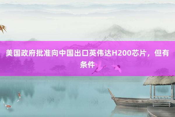 美國政府批準向中國出口英偉達H200芯片，但有條件